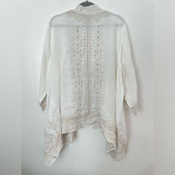 Johnny Was Jacket Womens Cami Embroidered Linen Kimono Size XXL - Picture 4 of 8
